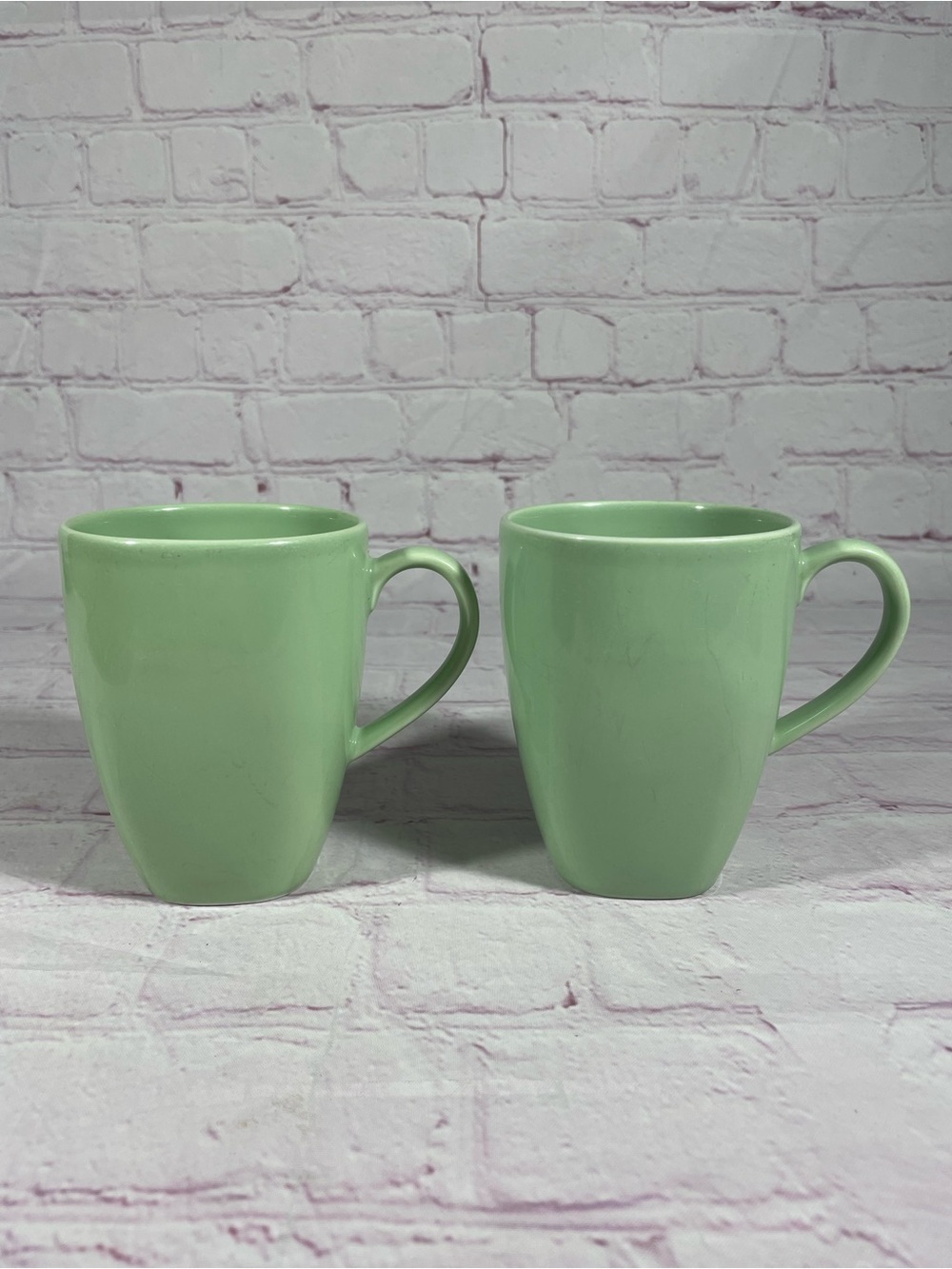 IKEA 365+ Susan Pryke Green 10oz Stoneware Mugs Portugal Set of 2